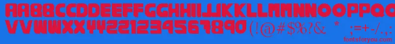 RankhausSuper Font – Red Fonts on Blue Background