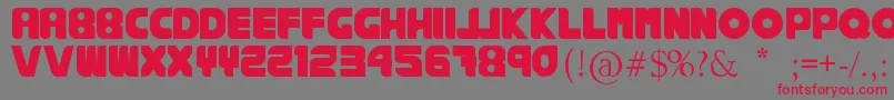 RankhausSuper-Schriftart – Rote Schriften auf grauem Hintergrund