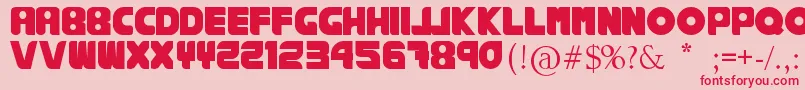 フォントRankhausSuper – ピンクの背景に赤い文字