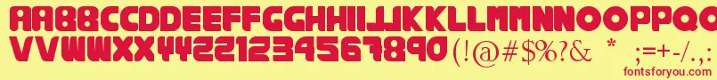RankhausSuper Font – Red Fonts on Yellow Background