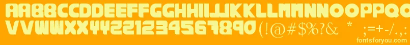 Fonte RankhausSuper – fontes amarelas em um fundo laranja