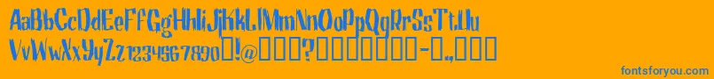 MotrheadGrotesk-Schriftart – Blaue Schriften auf orangefarbenem Hintergrund