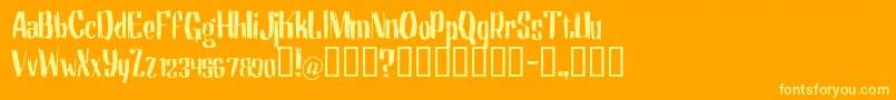 MotrheadGrotesk-Schriftart – Gelbe Schriften auf orangefarbenem Hintergrund