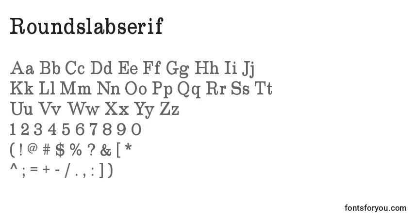 Schriftart Roundslabserif – Alphabet, Zahlen, spezielle Symbole
