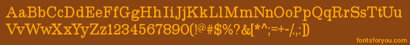 Więcej informacji o czcionce Roundslabserif Czcionka Roundslabserif – pomarańczowe czcionki na brązowym tle