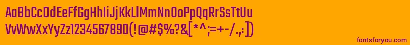 TekoRegular Font – Purple Fonts on Orange Background