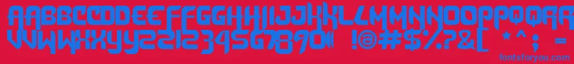 DafunkFree Font – Blue Fonts on Red Background
