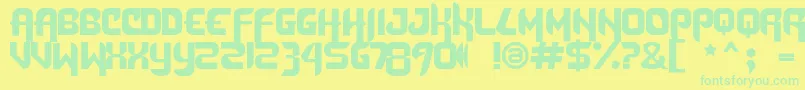 Шрифт DafunkFree – зелёные шрифты на жёлтом фоне