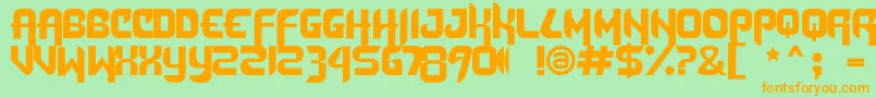 DafunkFree Font – Orange Fonts on Green Background