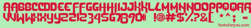 DafunkFree Font – Red Fonts on Green Background