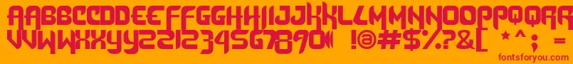 Fonte DafunkFree – fontes vermelhas em um fundo laranja