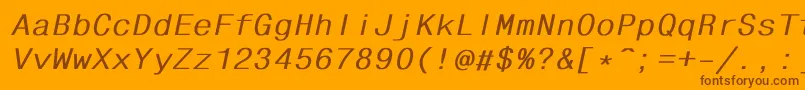 Шрифт FixhelvdlBoldItalic – коричневые шрифты на оранжевом фоне