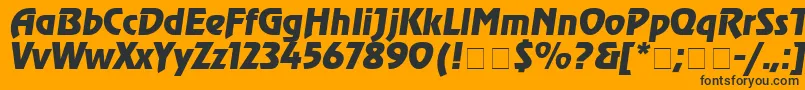 AgrevuecyrItalic Font – Black Fonts on Orange Background