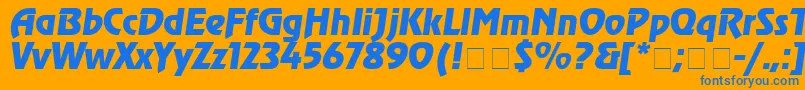 AgrevuecyrItalic Font – Blue Fonts on Orange Background