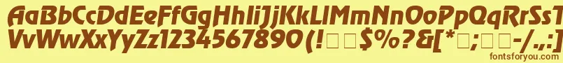 AgrevuecyrItalic Font – Brown Fonts on Yellow Background