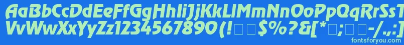 AgrevuecyrItalic Font – Green Fonts on Blue Background