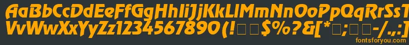 フォントAgrevuecyrItalic – 黒い背景にオレンジの文字