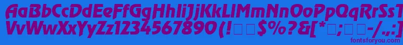 AgrevuecyrItalic Font – Purple Fonts on Blue Background