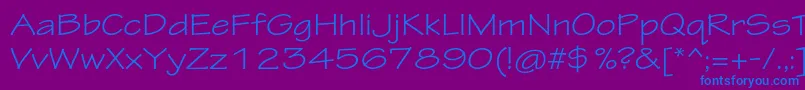 TektonproExt-Schriftart – Blaue Schriften auf violettem Hintergrund