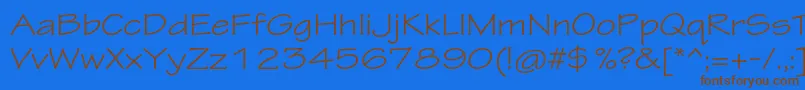 TektonproExt Font – Brown Fonts on Blue Background