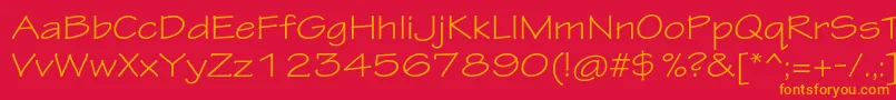 TektonproExt Font – Orange Fonts on Red Background