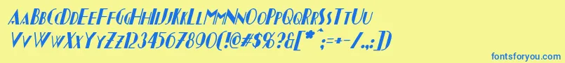 Шрифт ChapleauItalic – синие шрифты на жёлтом фоне