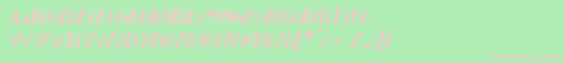 Fonte ChapleauItalic – fontes rosa em um fundo verde