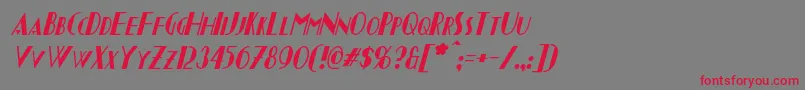 フォントChapleauItalic – 赤い文字の灰色の背景