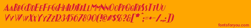 ChapleauItalic-Schriftart – Rote Schriften auf orangefarbenem Hintergrund