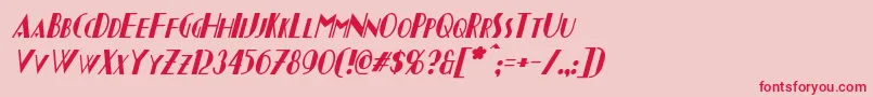 Czcionka ChapleauItalic – czerwone czcionki na różowym tle