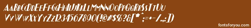 Шрифт ChapleauItalic – белые шрифты на коричневом фоне