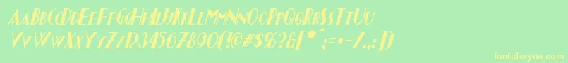 ChapleauItalic Font – Yellow Fonts on Green Background