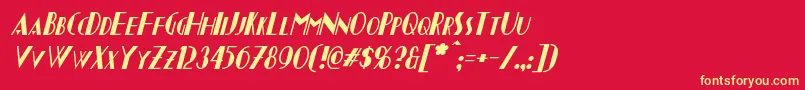 Fonte ChapleauItalic – fontes amarelas em um fundo vermelho