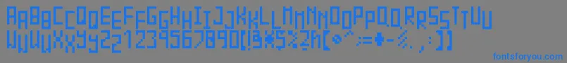 フォントPiksalet – 灰色の背景に青い文字