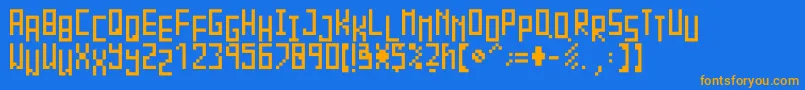 Piksalet Font – Orange Fonts on Blue Background