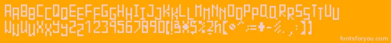 フォントPiksalet – オレンジの背景にピンクのフォント