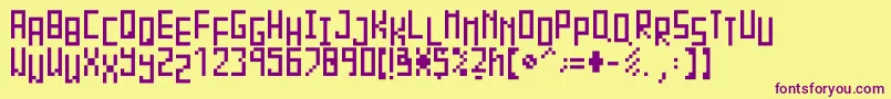 Piksalet Font – Purple Fonts on Yellow Background