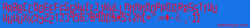 Piksalet Font – Red Fonts on Blue Background