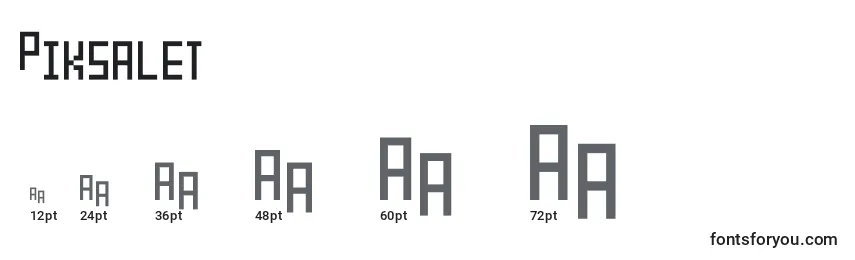 Размеры шрифта Piksalet