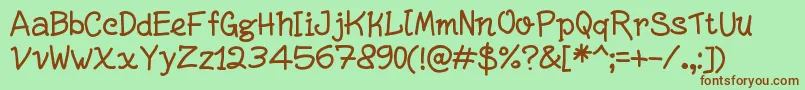 WriteRigh Font – Brown Fonts on Green Background
