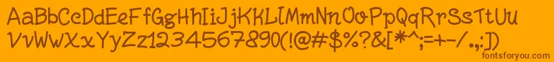 Saiba mais sobre a fonte WriteRigh Fonte WriteRigh – fontes marrons em um fundo laranja