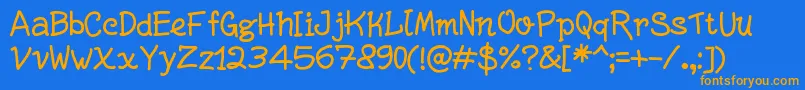 WriteRigh Font – Orange Fonts on Blue Background
