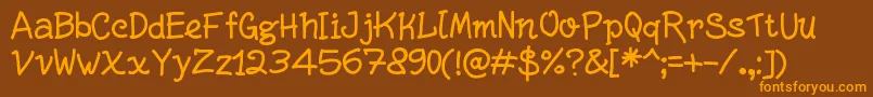 WriteRigh Font – Orange Fonts on Brown Background