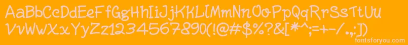 WriteRigh-Schriftart – Rosa Schriften auf orangefarbenem Hintergrund