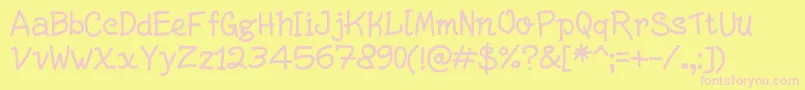 WriteRigh Font – Pink Fonts on Yellow Background