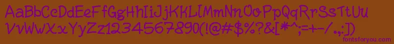 WriteRigh Font – Purple Fonts on Brown Background