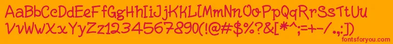WriteRigh Font – Red Fonts on Orange Background