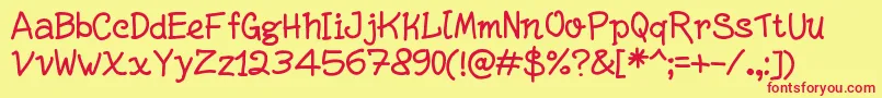 WriteRigh Font – Red Fonts on Yellow Background