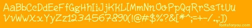 WriteRigh Font – Yellow Fonts on Orange Background