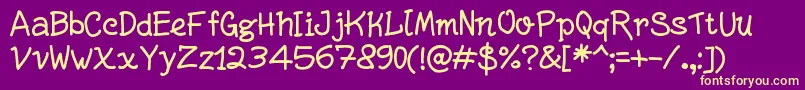 WriteRigh-fontti – keltaiset fontit violetilla taustalla
